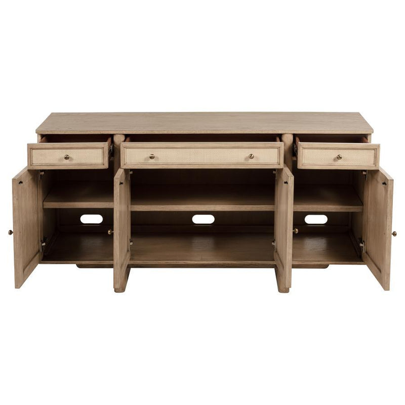 Kailani - 4-Door Cane Sideboard Buffet Cabinet - Beige Oak - JaxCo Furniture