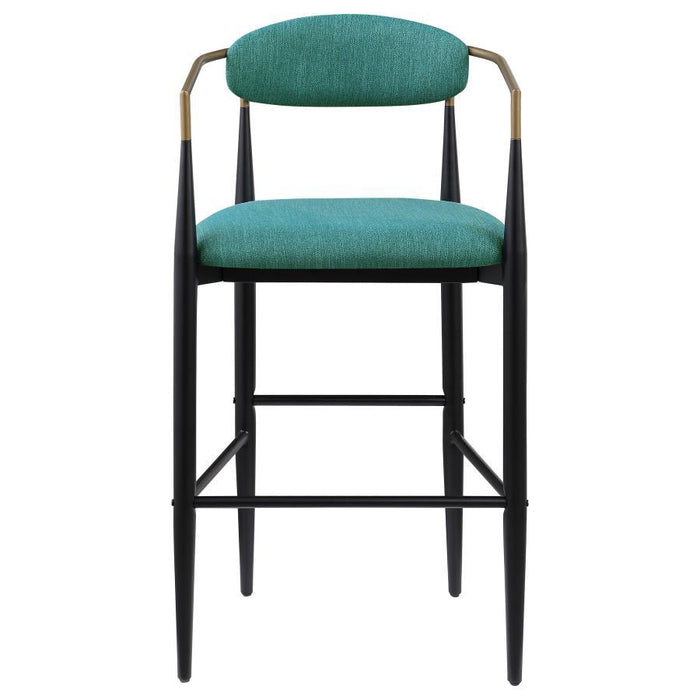 Tina - Metal Pub Height Bar Stool With Upholstered Back And Seat (Set of 2) - JaxCo Furniture