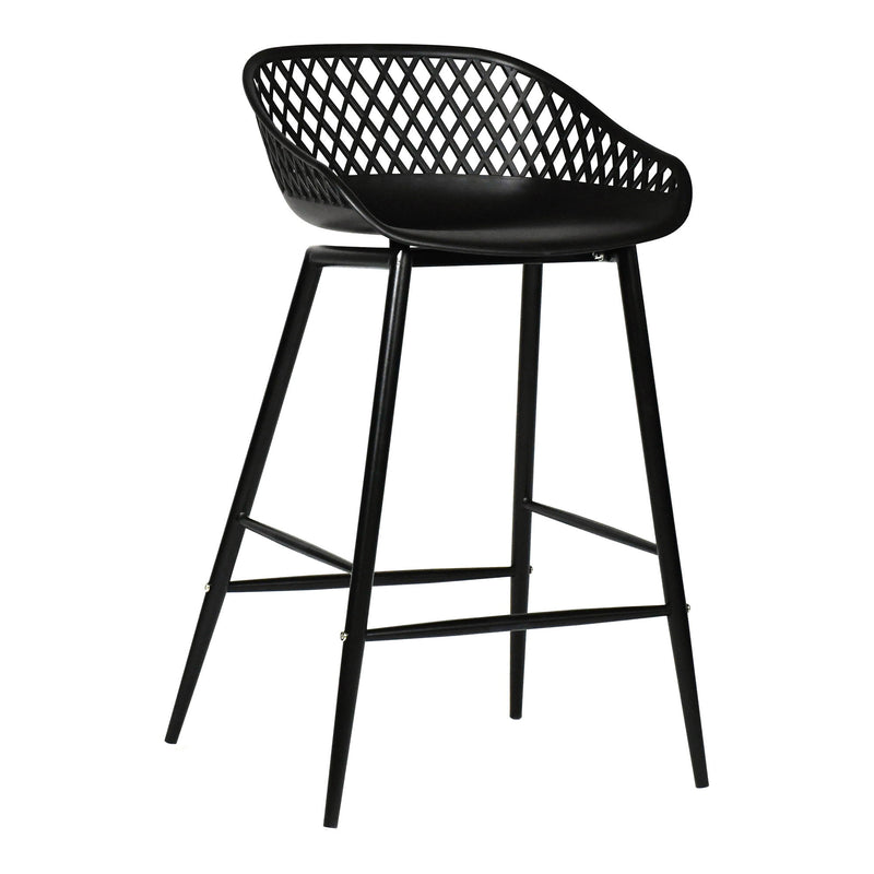 Piazza - Outdoor Counter Stool (Set of 2) - Black - JaxCo Furniture