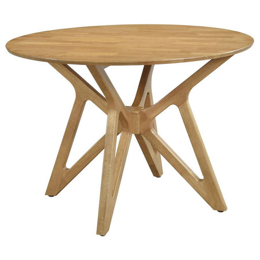 Elowen - Round Solid Wood Dining Table - Light Walnut - JaxCo Furniture