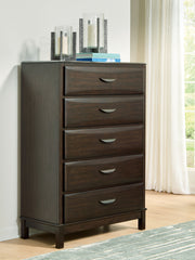 Vanmore - Dark Brown - Five Drawer Chest - JaxCo Furniture