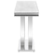 Kerwin - U-Base Stone Top Entryway Sofa Console Table - Chrome - JaxCo Furniture