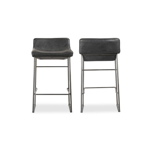 Starlet - Counter Stool Leather (Set of 2) - Onyx Black - JaxCo Furniture