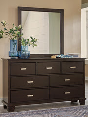 Covetown - Dark Brown - Dresser And Mirror - JaxCo Furniture