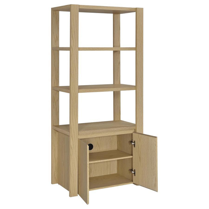 Laurelton - 3-Shelf Media Tower Tall Pier Cabinet - Light Oak - JaxCo Furniture