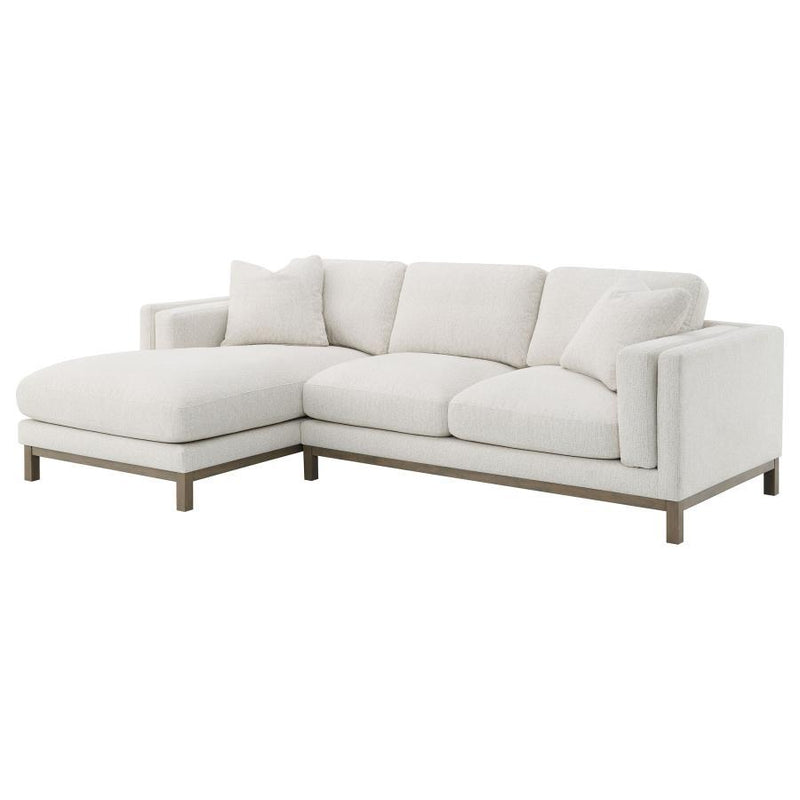 Geneva - Boucle Upholstered Sectional Chaise Sofa - Sand - JaxCo Furniture