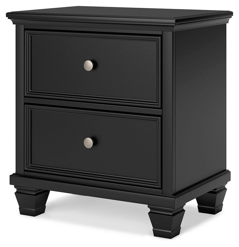 Lanolee - Black - Two Drawer Nightstand - JaxCo Furniture