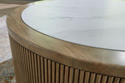 Camdill - Light Brown / White - Round Cocktail Table - JaxCo Furniture