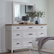 Americana Modern Bedroom - 9 Drawer Dresser And Mirror - Cotton - JaxCo Furniture