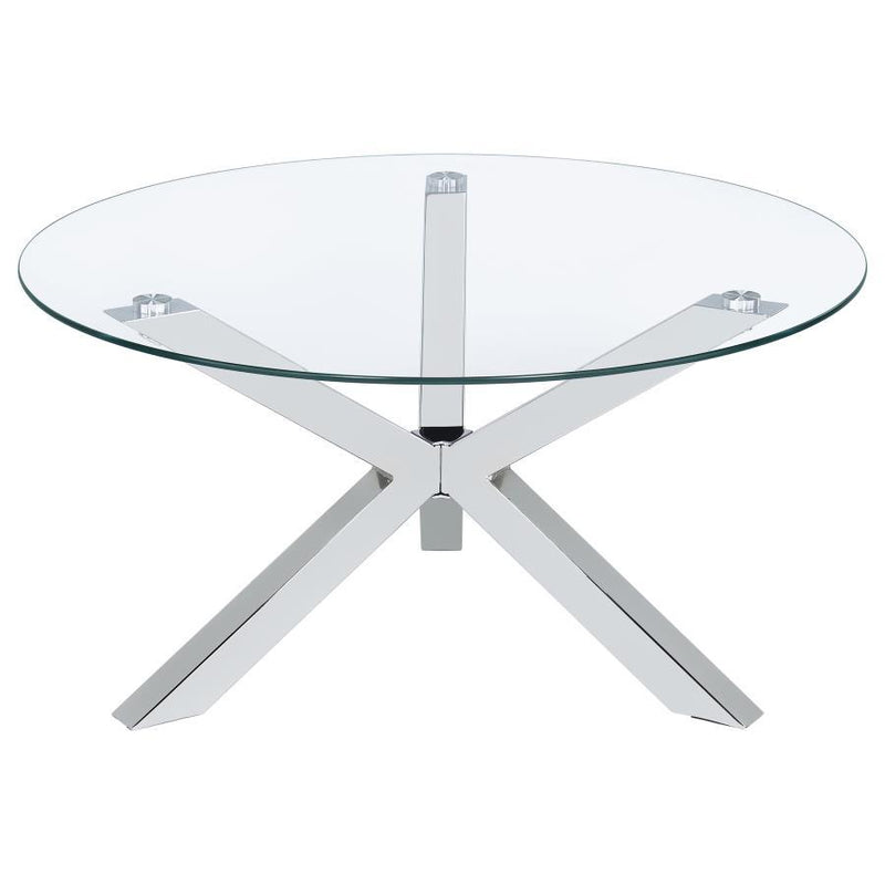 Kenzie - Round Tempered Glass Top Table - JaxCo Furniture