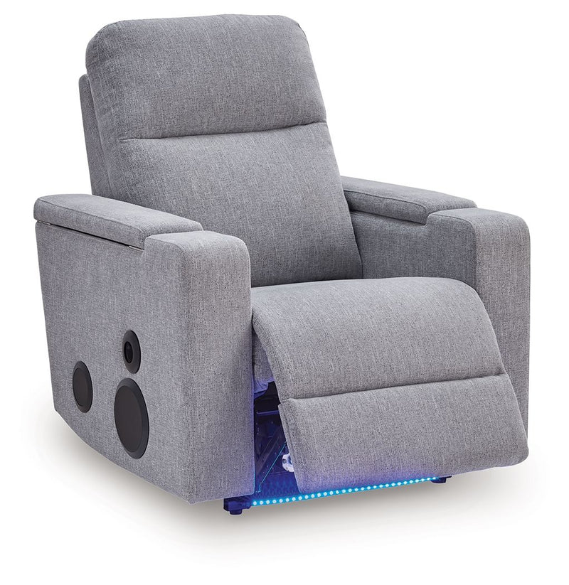 Pineland - Glider Power Recliner With Audio System - Pewter - JaxCo Furniture