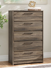 Elbrim - Brown - Five Drawer Chest - JaxCo Furniture