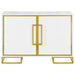 Elsa - 2 Door Wood Storage Accent Cabinet - White And Gold - JaxCo Furniture