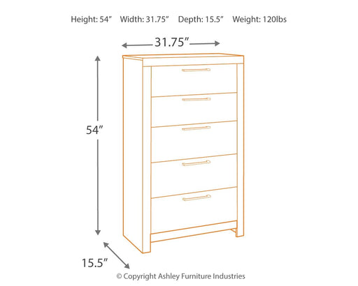 Derekson - Multi Gray - Five Drawer Chest - JaxCo Furniture