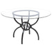 Aviano - 5 Piece Round Glass Top Dining Table Set - Gunmetal - JaxCo Furniture