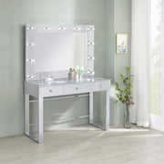 Umbridge - 3-Drawer Vanity Set With Lighting - Chrome And White - JaxCo Furniture