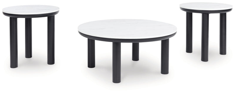 Xandrum - Black / White - Occasional Table Set (Set of 3) - JaxCo Furniture