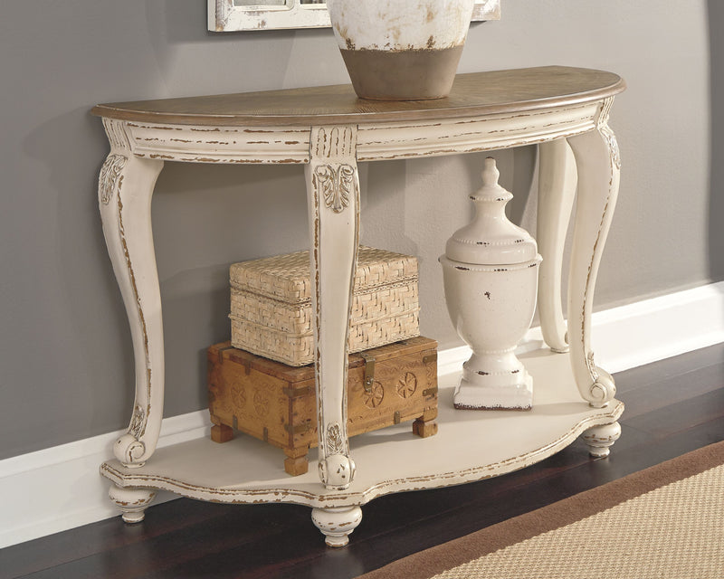 Realyn - White / Brown - Sofa Table - JaxCo Furniture