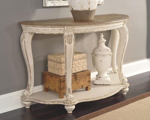 Realyn - White / Brown - Sofa Table - JaxCo Furniture