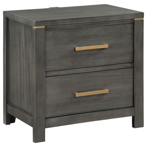 Kieran - 2-Drawer Nightstand - Gray - JaxCo Furniture