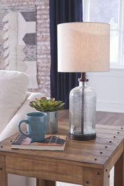 Bandile - Clear / Bronze Finish - Glass Table Lamp - JaxCo Furniture