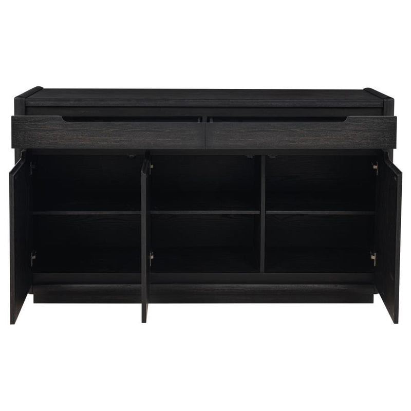 Leandro - 2-Drawer Dining Sideboard Server - Burnished Black - JaxCo Furniture