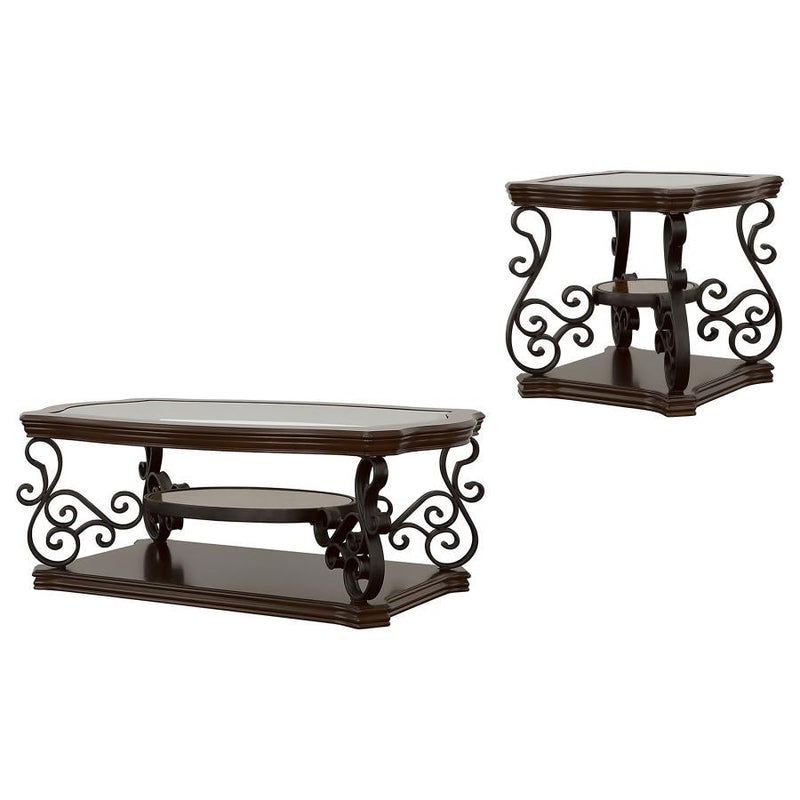 Laney - Glass Top Coffee And End Table Set - JaxCo Furniture