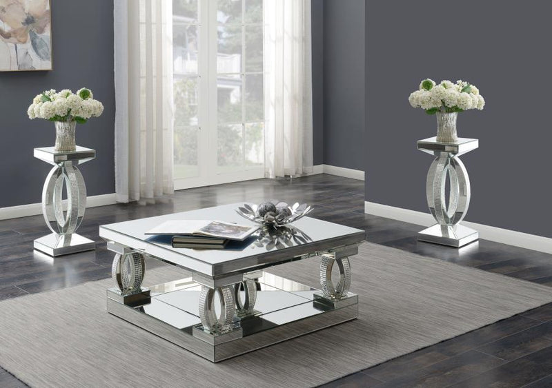 Amalia - Mirrored Coffee Table Set - JaxCo Furniture