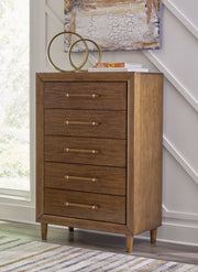 Lyncott - Brown - Five Drawer Chest - JaxCo Furniture