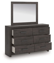 Prendonea - Charcoal - Dresser and Mirror - JaxCo Furniture