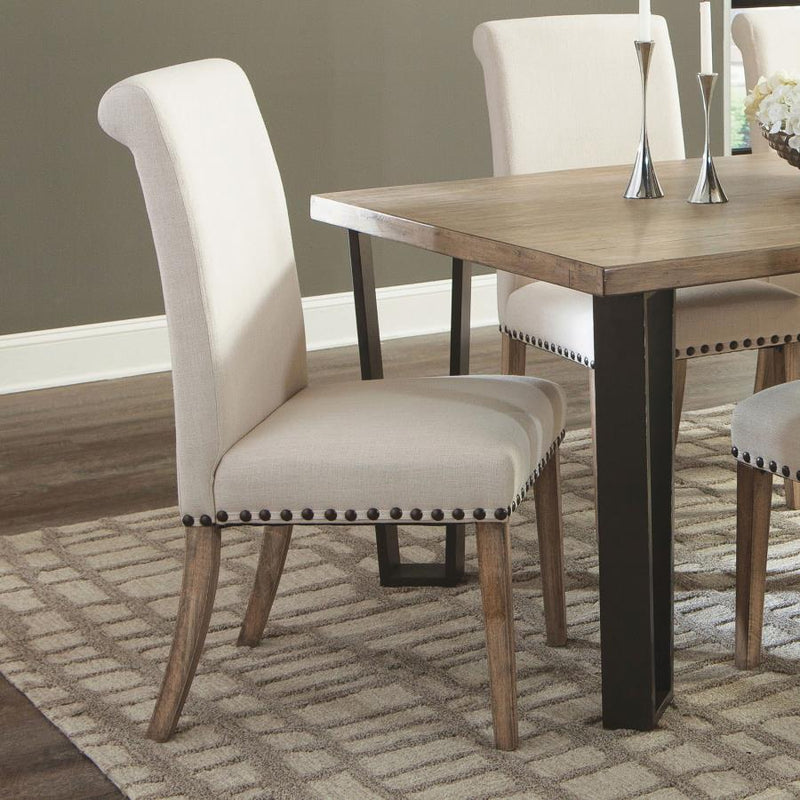 Salem - Fabric Upholstered Dining Side Chair (Set of 2) - Beige - JaxCo Furniture