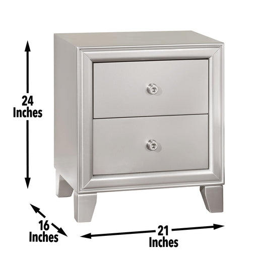 Omni - Nightstand - Pearl Silver - JaxCo Furniture