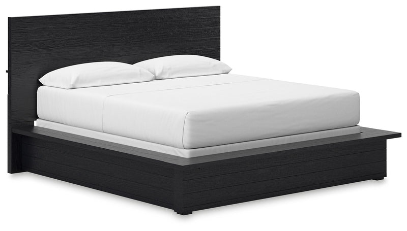 Londer - Black - California King Panel Bed - JaxCo Furniture