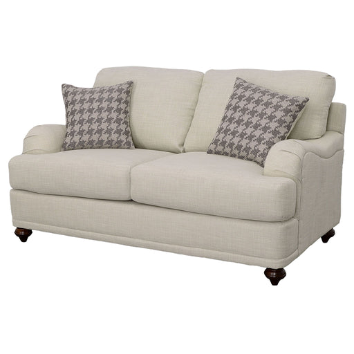 Glenn - Upholstered English Arm Loveseat - Light Gray - JaxCo Furniture
