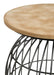 Bernardo - Round Wire Frame Side Table - Natural And Gunmetal - JaxCo Furniture