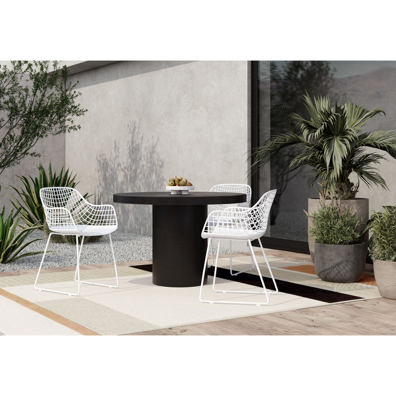 Cassius - Round Outdoor Concrete Dining Table - Black - JaxCo Furniture
