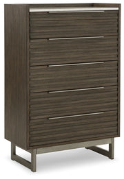 Arkenton - Grayish Brown / White - Five Drawer Chest - JaxCo Furniture