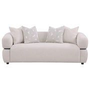 Jeanette - 84" Fabric Upholstered Round Arm Sofa - Beige - JaxCo Furniture