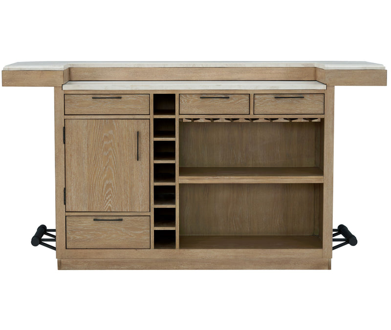 Escape - Dining Bar With Stone Top - Glazed Natural Oak / Vanilla Bean - JaxCo Furniture