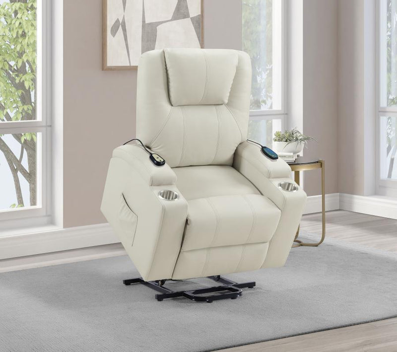 Armstrong - Upholstered Power Lift Massage Recliner - JaxCo Furniture