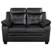 Finley - Upholstered Padded Arm Tufted Loveseat - Black - JaxCo Furniture