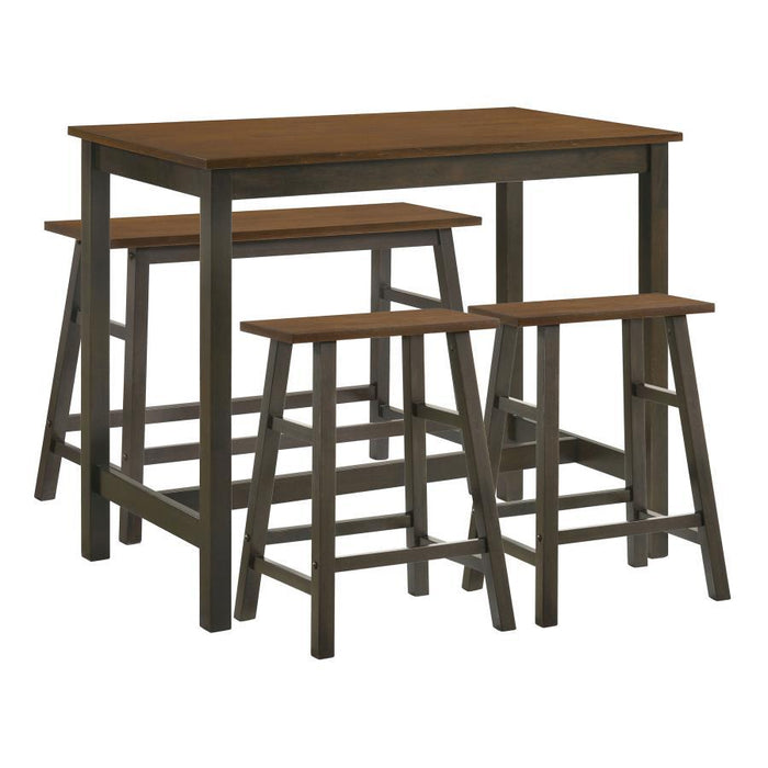 Connie - 4 Piece Counter Height Set - Chestnut And Dark Brown - JaxCo Furniture