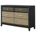 Valencia - 6-Drawer Dresser - Black - JaxCo Furniture