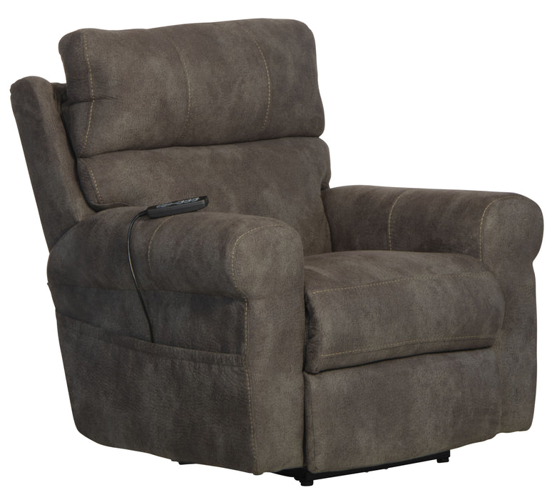 Tranquility - Power Headrest Power Lay Flat Reclining With CR3 Heat / Massage / Lumbar - Pewter - JaxCo Furniture