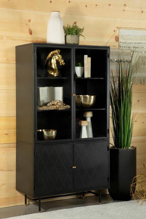 Santiago - 4 Door Metal Tall Storage Cabinet - Matte Black - JaxCo Furniture