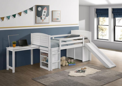 Millie - Twin Workstation Loft Bed - White - JaxCo Furniture