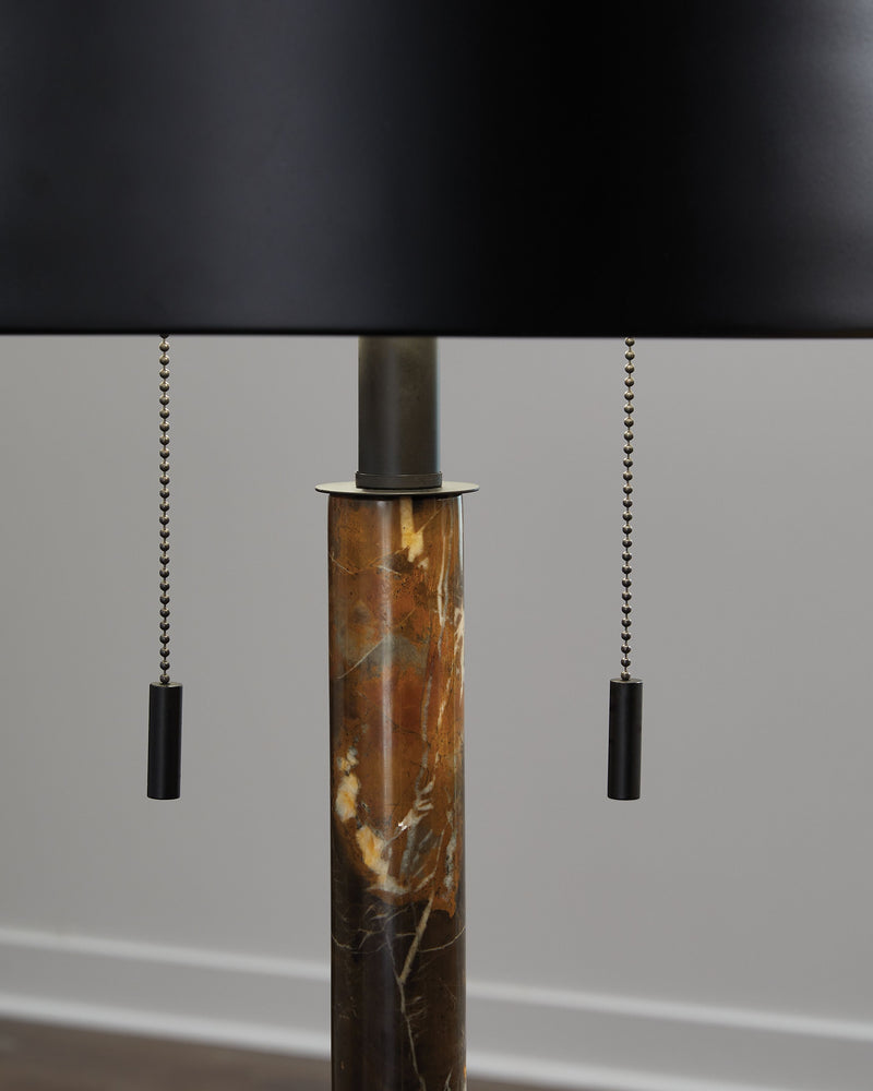 Alanbert - Brown / Black - Metal Table Lamp - JaxCo Furniture
