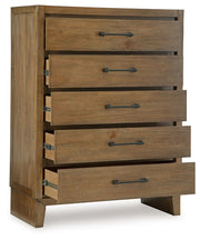 Sherbana - Light Brown - Five Drawer Chest - JaxCo Furniture