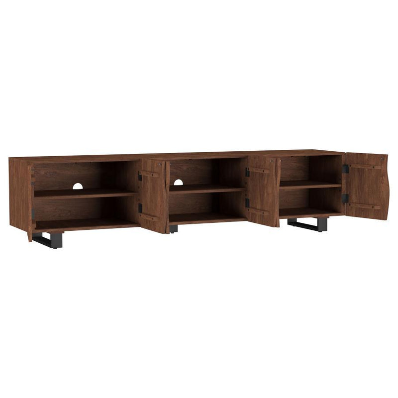 Trask - Wood TV Stand Media Console - Mango Brown - JaxCo Furniture
