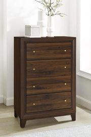 Welsley - 4-Drawer Chest Of Drawers - Walnut - JaxCo Furniture
